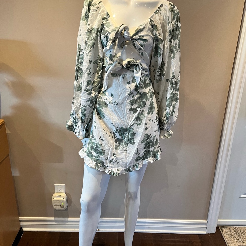 Floral Tie-Front Dress